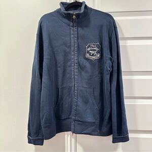 J. Crew Navy Blue Men's Zip Up Sweater Size XL Williamsburg